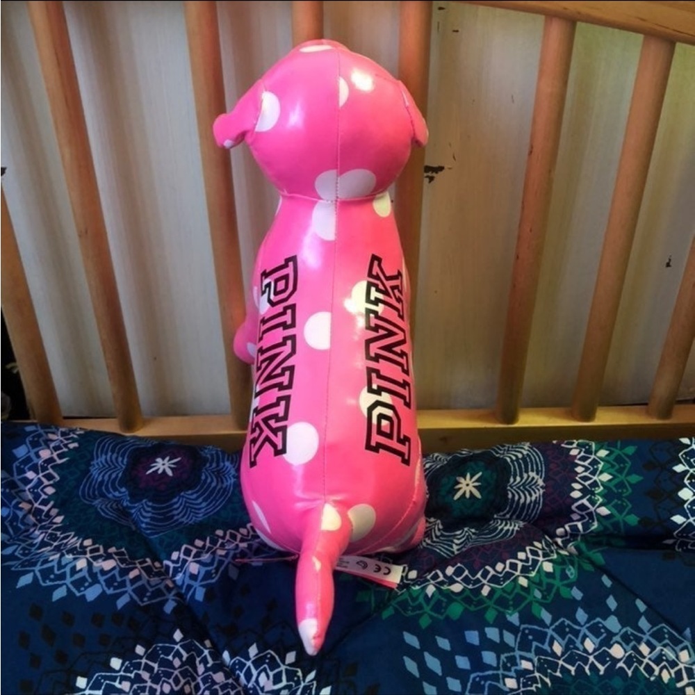 Victoria’s Secret PINK Pink and White Polka Dot Giant Plush Bus Dog Display - Picture 4 of 15